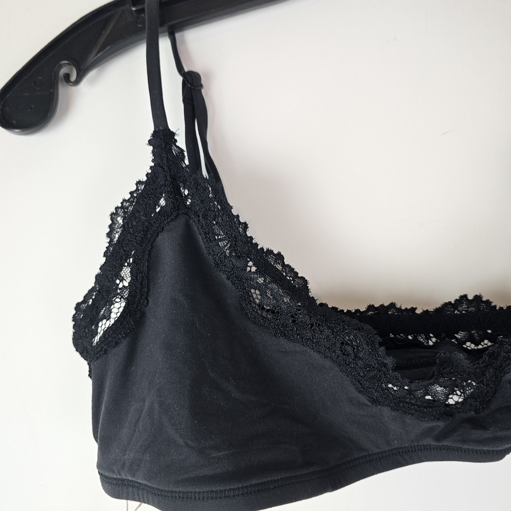 Skims NWT Women's Black Onyx Fit Everybody Lace Scoop Bralette Large Wireless - Picture 5 of 6